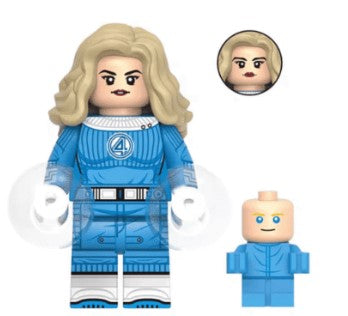 Marvel Lego Custom Minifigure - Invisible Woman with Franklin