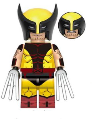 Marvel Lego Custom Minifigure - Wolverine (Brown & Yellow)