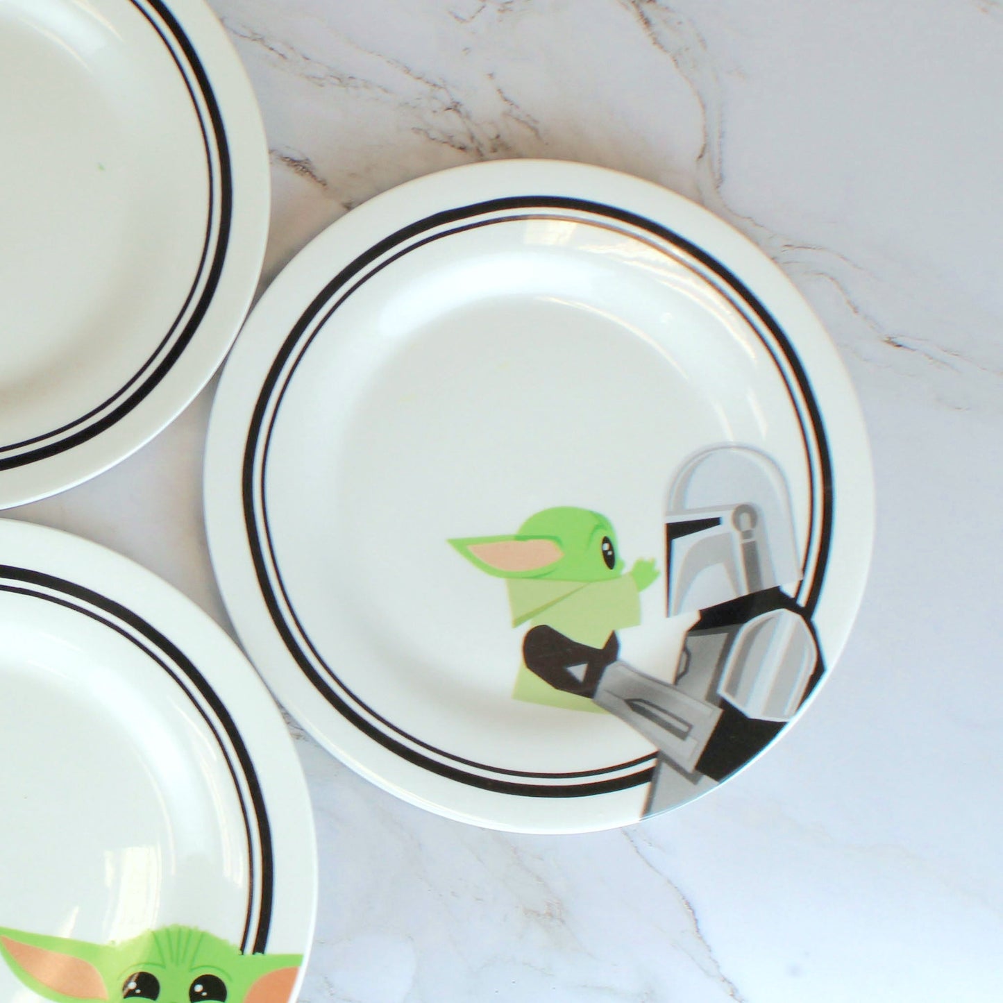 Star Wars Grogu & Mandalorian Ceramic Plate Set 4-Piece
