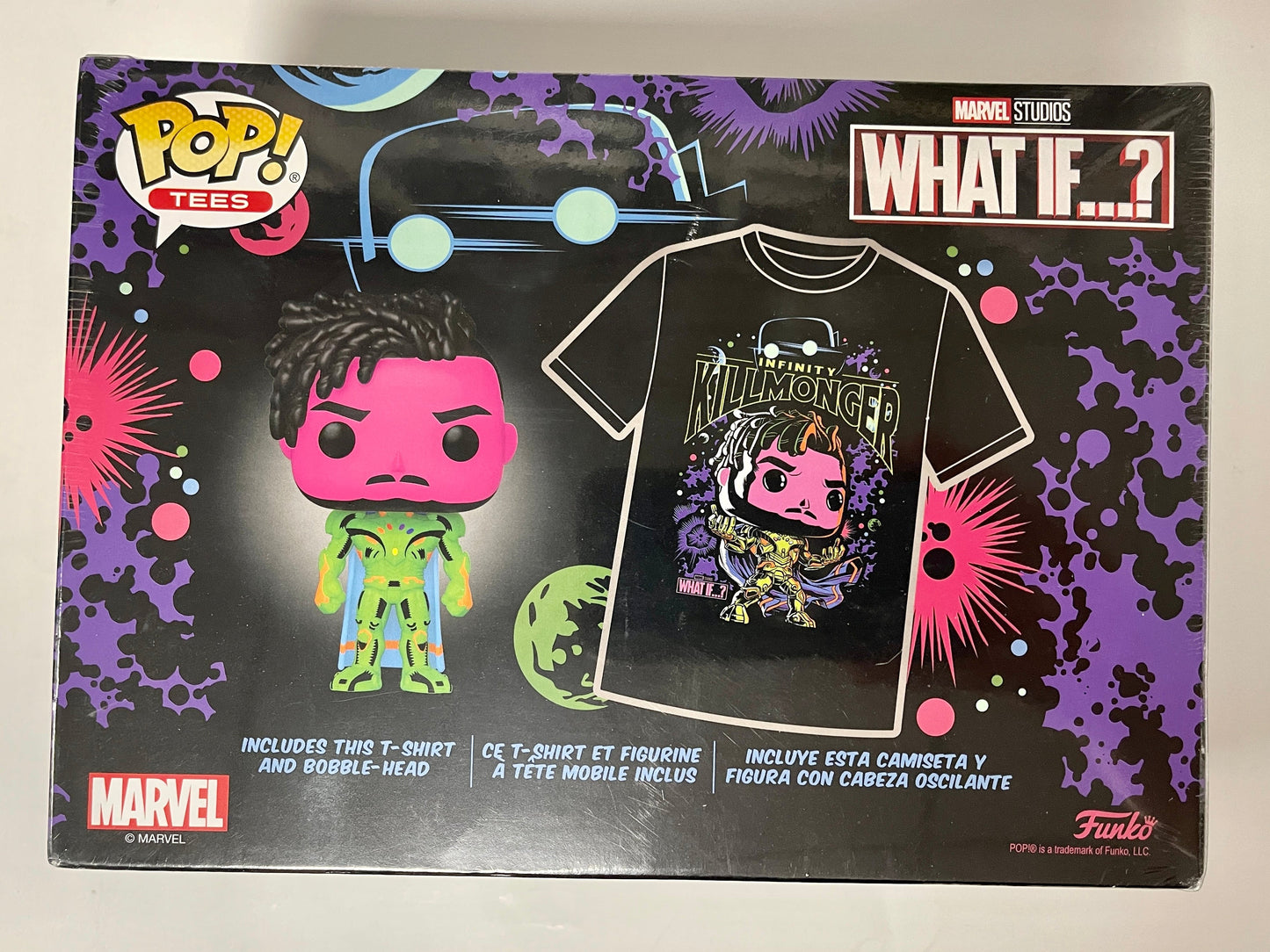 Marvel Funko Pop! - 2XL Tee & Black Light Killmonger #989 What If? 2022 Exclusive
