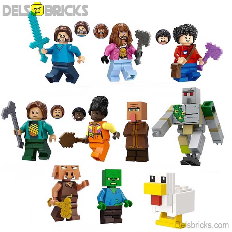 Games Lego Custom Minifigure Set - Minecraft Movie Set of 10
