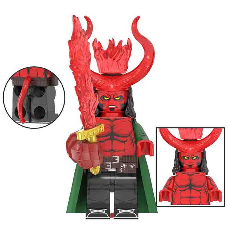 Movies Lego Custom Minifigure - Hellboy (With Horns)