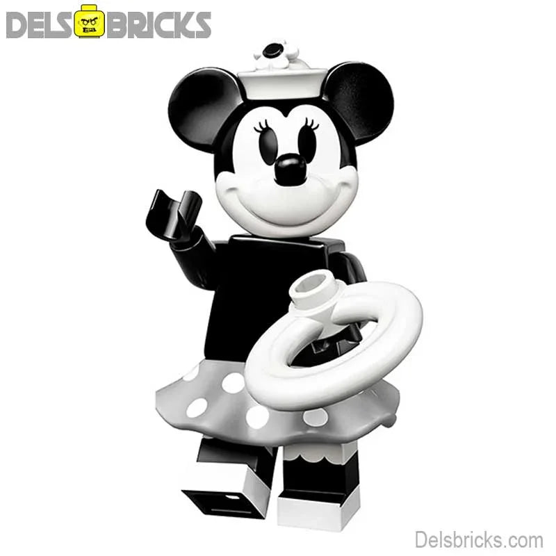 Disney Lego Custom Minifigure - Minnie Mouse (Black & White)