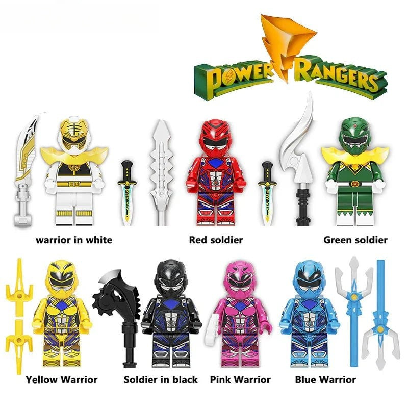 Power Rangers Lego Custom Minifigure Set - Power Rangers Set of 7