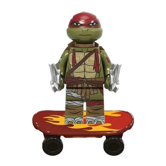 TMNT Lego Custom Minifigure - Raphael with skateboard