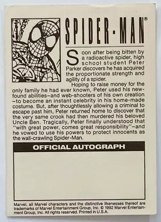 Marvel Comics Promo Card - Spider-Man