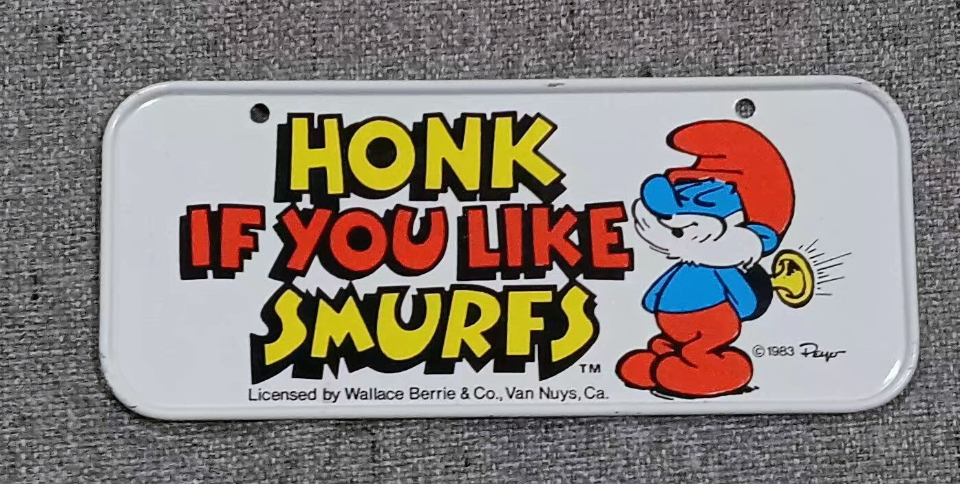 Smurfs Bicycle License Plate