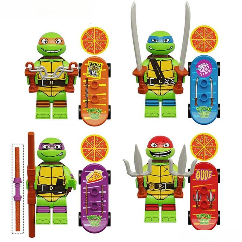 TMNT Lego Custom Minifigure Set 2 - Mutant Mayhem set of 4