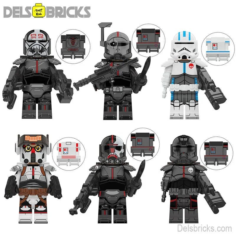 Star Wars Lego Custom Minifigure Set - The Bad Batch Set of 6