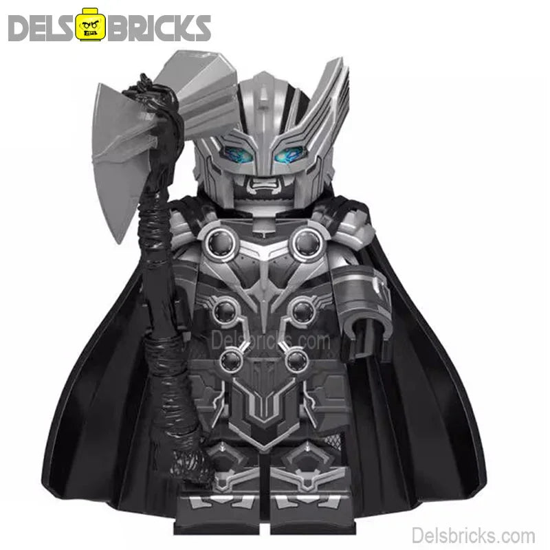 Marvel Lego Custom Minifigure - Thor (Black & White)