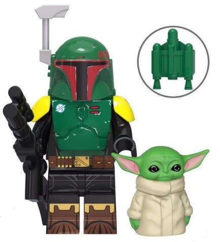 Star Wars Lego Custom Minifigure - Boba Fett with Grogu