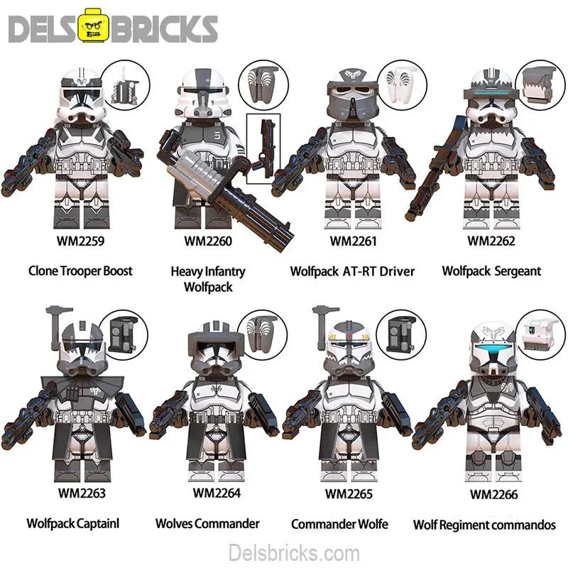Star Wars Lego Custom Minifigure Set - Wolfpack Clone Troopers