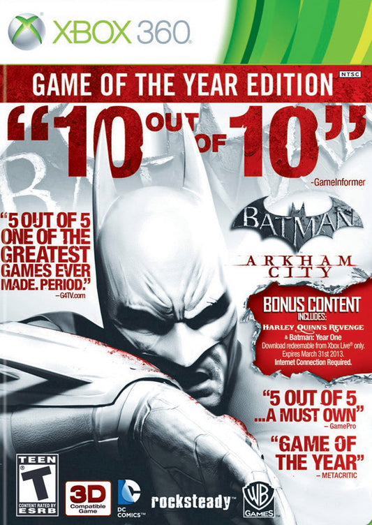 Batman Video Game - Arkham City Game Of The Year Edition (Xbox 360)