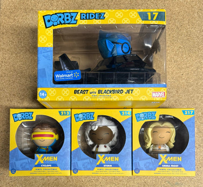 Marvel Funko Dorbz Set - Beast & Blackbird, Cyclops, Storm Emma Frost Lot Of 4