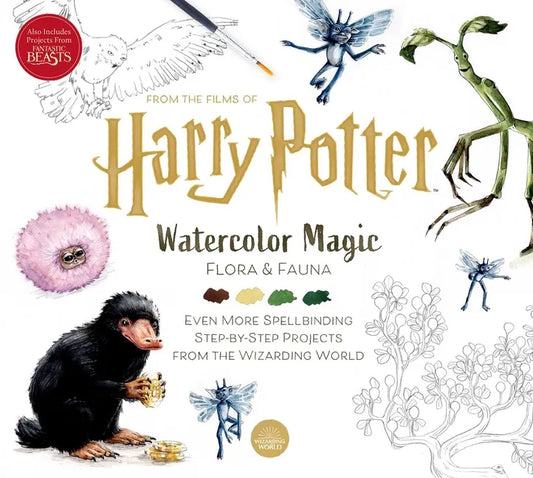 Harry Potter Paperback Book - Watercolor Magic: Flora & Fauna