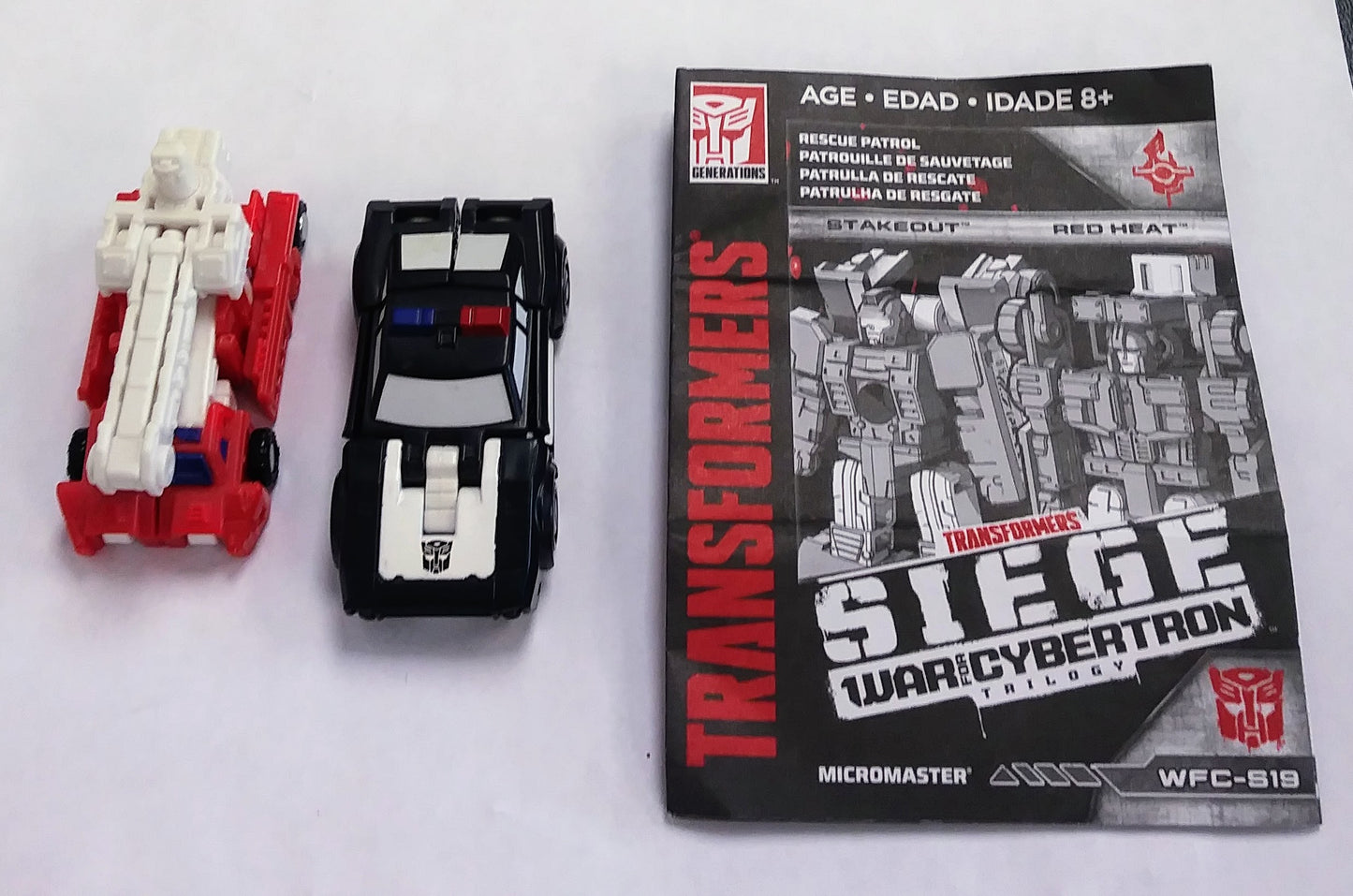 Transformers Micro Masters figure set - Autobots Stakeout and Red Heat (Siege)