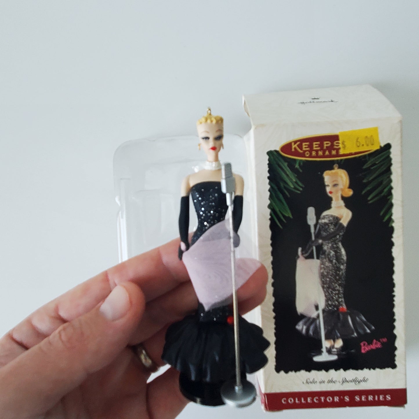 Barbie Ornament - 1995 Hallmark Barbie Solo in the Spotlight Christmas Ornament