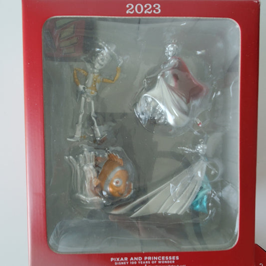 Disney Ornament Set - 2023 Hallmark Disney Pixar and Princesses 100th Anniversary Christmas Ornament Set