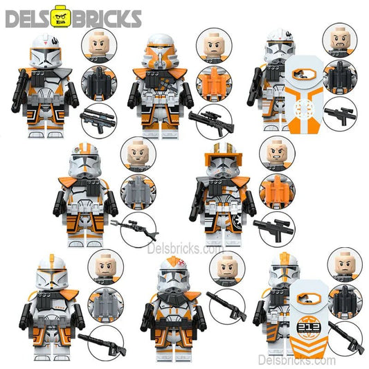 Star Wars Lego Custom Minifigure Set - 212th Battalion Clone Troopers set of 8