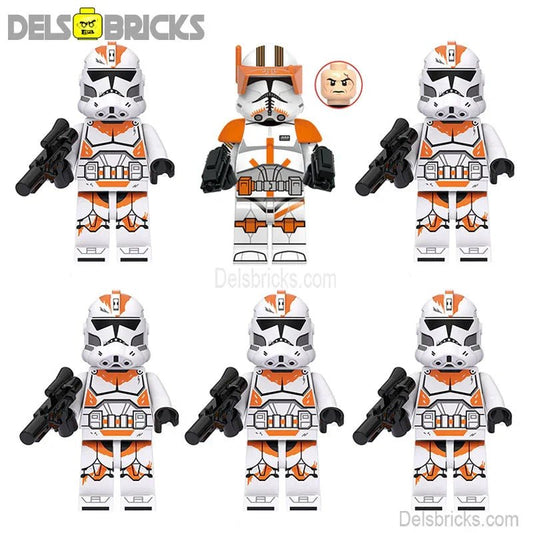 Star Wars Lego Custom Minifigure Set - 212th Clone Troopers & Commander Cody