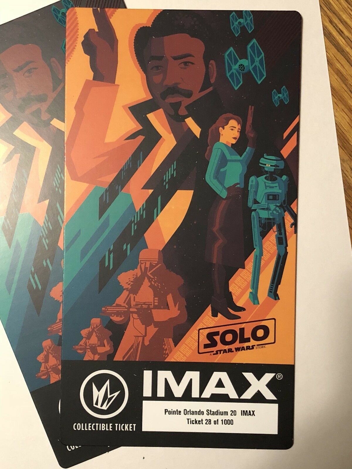 Star Wars: Han Solo IMAX Collectible Ticket Regal Cinema Movie Limited Edition