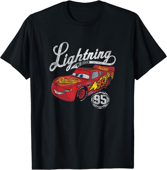 Disney T-Shirt - Cars Lightning McQueen 95 Distressed Shot