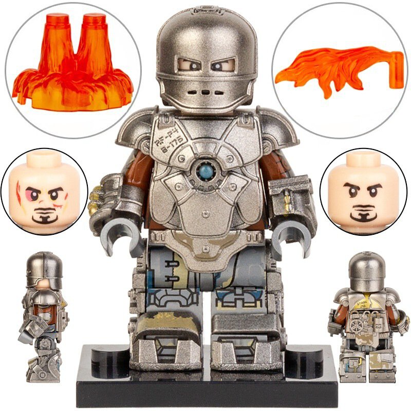 Marvel Lego Custom Minifigure - Iron Man Mark 1 Suit