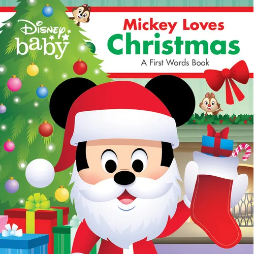Disney Board Book - Mickey Loves Christmas: A First Words Book
