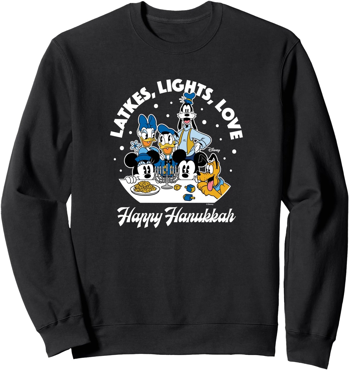 Disney Sweatshirt - Mickey Minnie Donald Goofy Pluto Happy Hanukkah