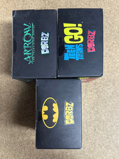 DC Funko Dorbz Set - Arrow Malcolm Merlyn, Robin & Zur-En-arrh Batman Exclusive Lot Of 3