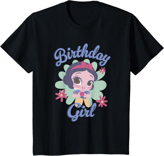 Disney Kids T-Shirt - Snow White Birthday Girl Chibi Portrait