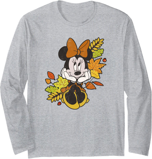Disney LS Shirt - Mickey And Friends Autumn Leaves Minnie Mouse
