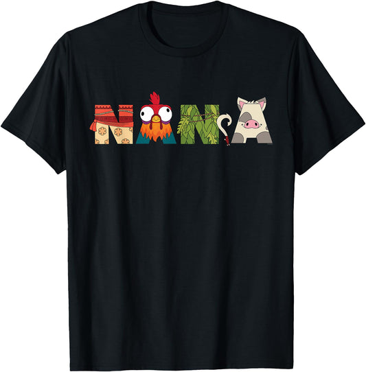 Disney T-Shirt - Moana Letters Nana Grandma Gift Family Trip Vacation