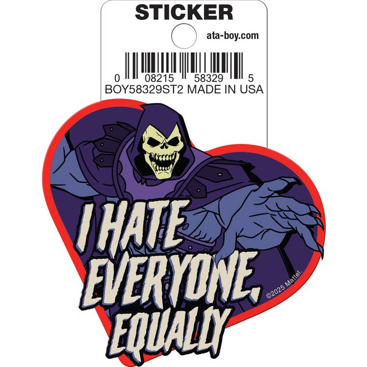 Masters of the Universe: Skeletor I Hate Everyone Equally Die Cut Vinyl Sticker - 3"