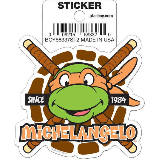 TMNT Michelangelo Head Die Cut Vinyl Sticker