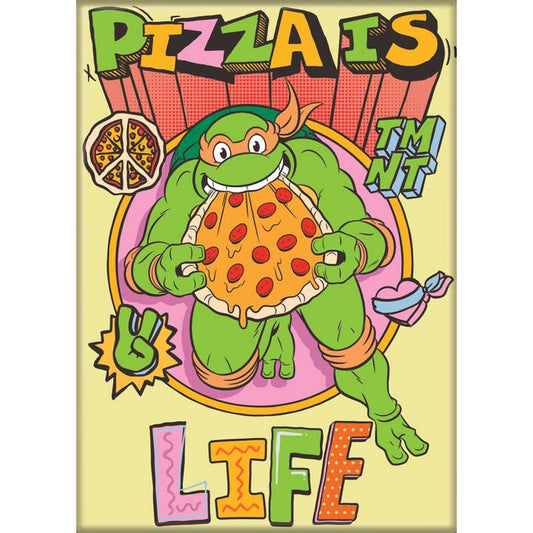 TMNT Mikey Pizza Is Life Magnet