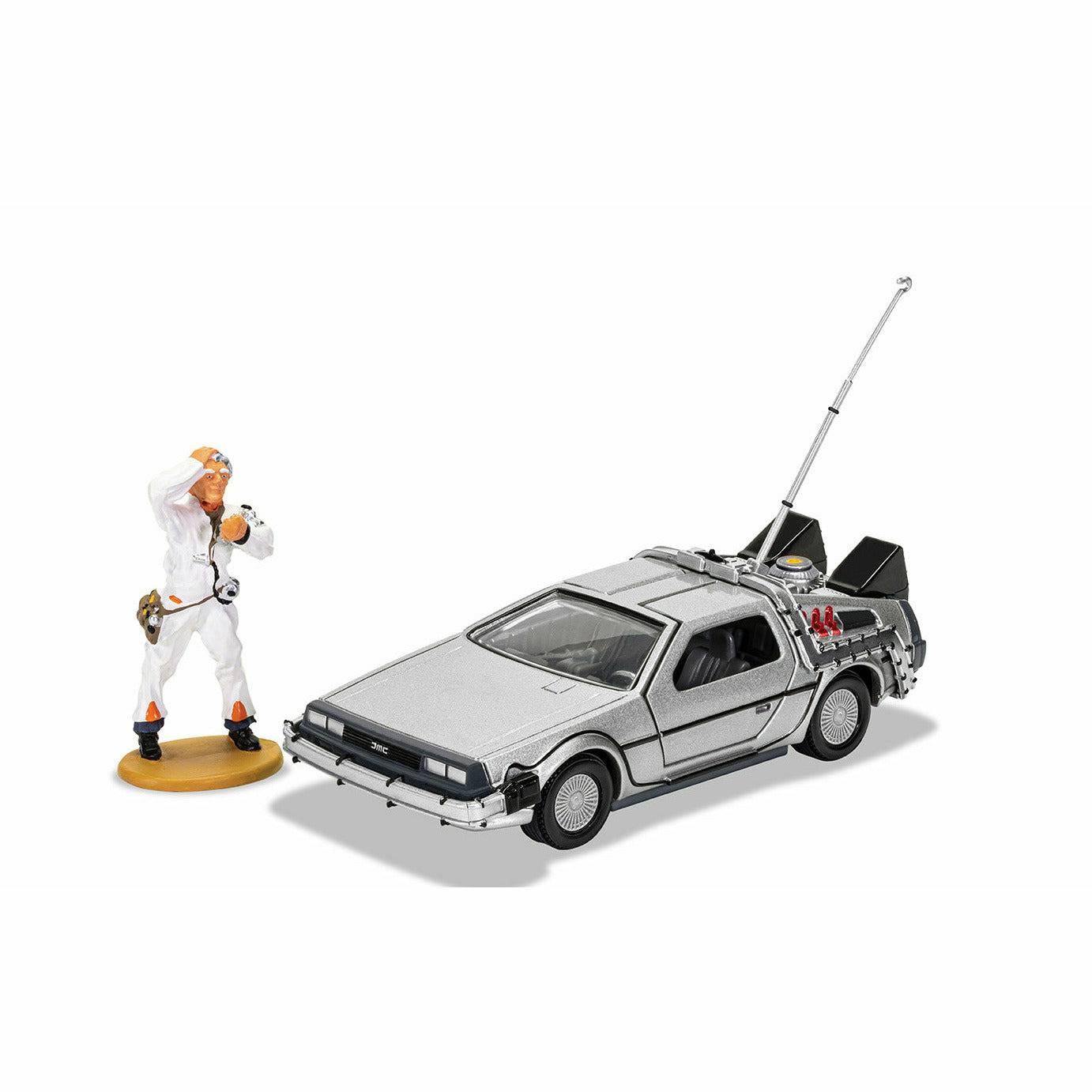 Back to the Future die-cast 1:36 scale DeLorean with Doc Brown figure