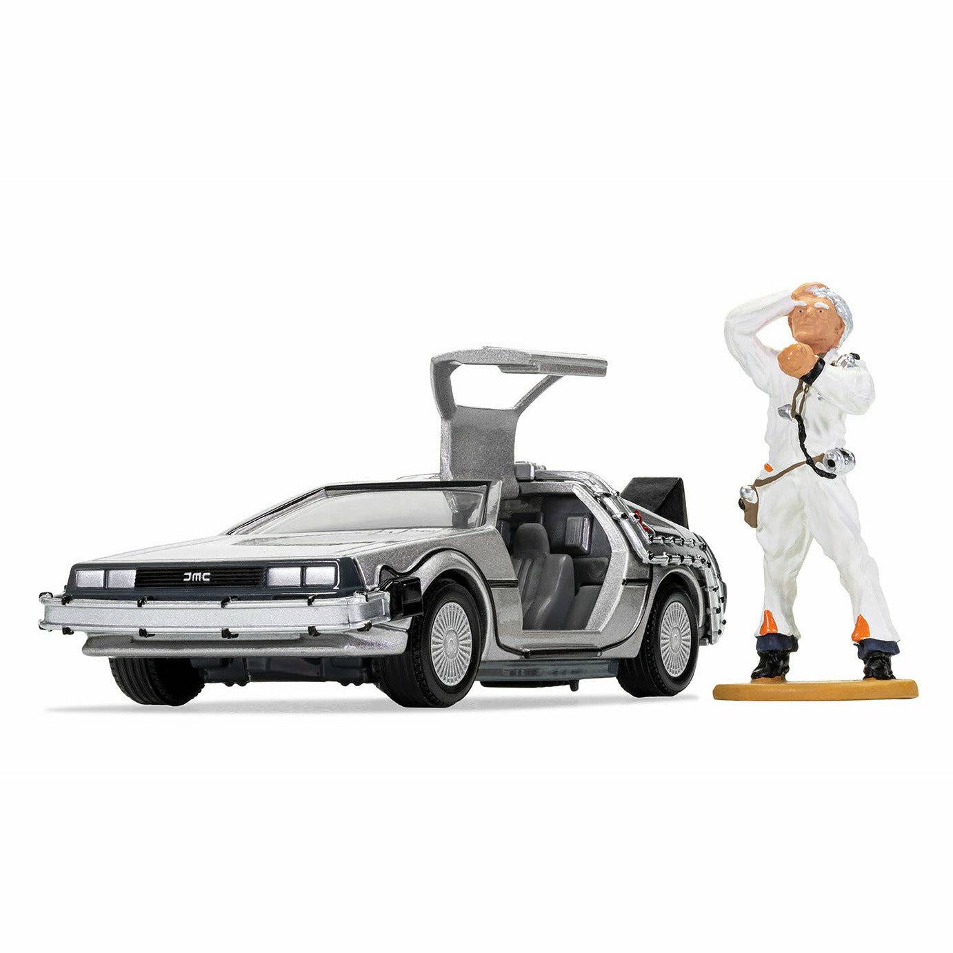 Back to the Future die-cast 1:36 scale DeLorean with Doc Brown figure