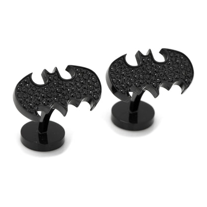 Batman Stainless Steel Black Pave Crystal Cufflinks