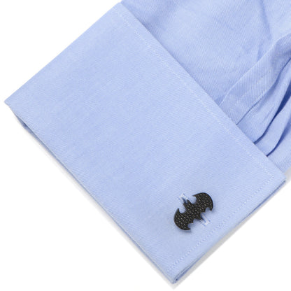 Batman Stainless Steel Black Pave Crystal Cufflinks