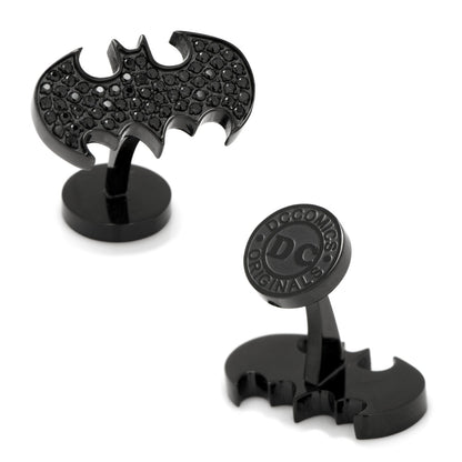 Batman Stainless Steel Black Pave Crystal Cufflinks