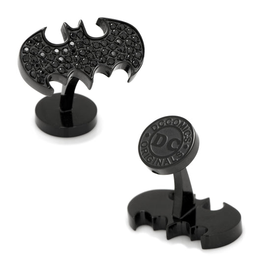Batman Stainless Steel Black Pave Crystal Cufflinks