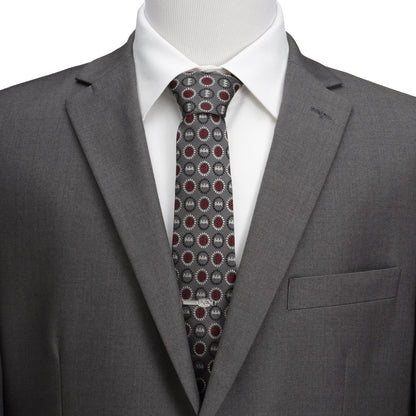Batman Medallion Symbol Charcoal Silk Men's Tie