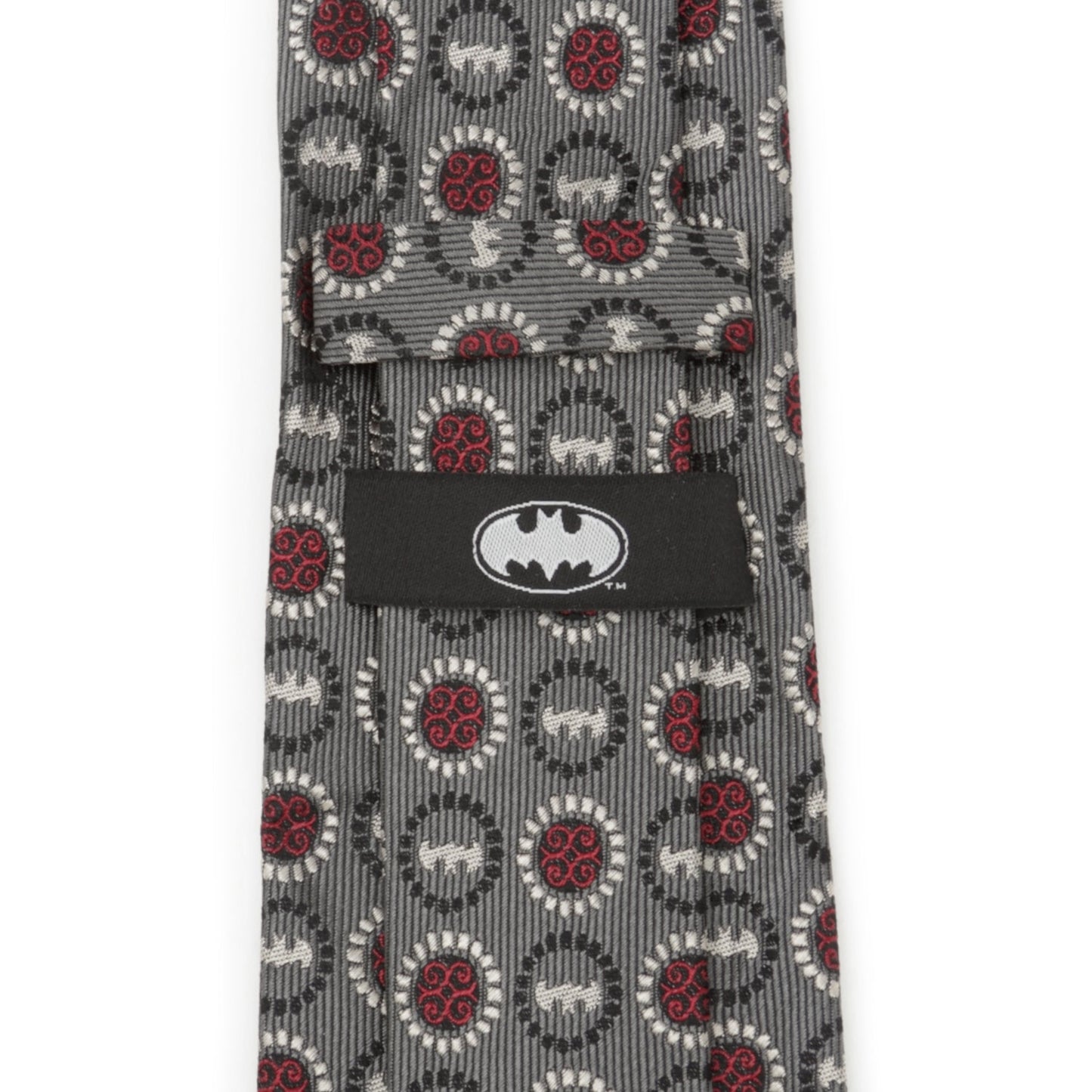 Batman Medallion Symbol Charcoal Silk Men's Tie