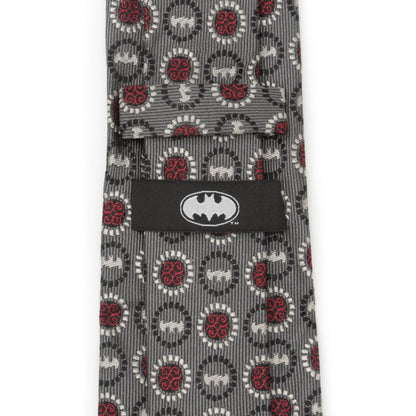 Batman Medallion Symbol Charcoal Silk Men's Tie