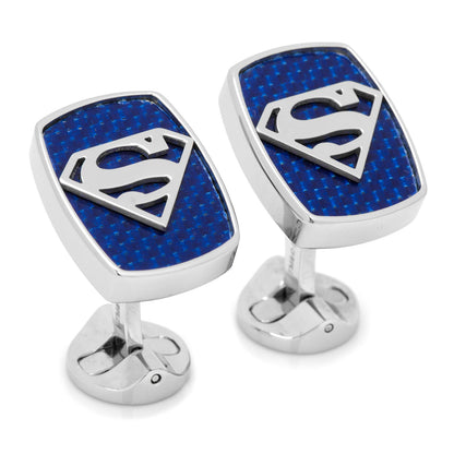 Superman Stainless Steel Carbon Fiber Cufflinks
