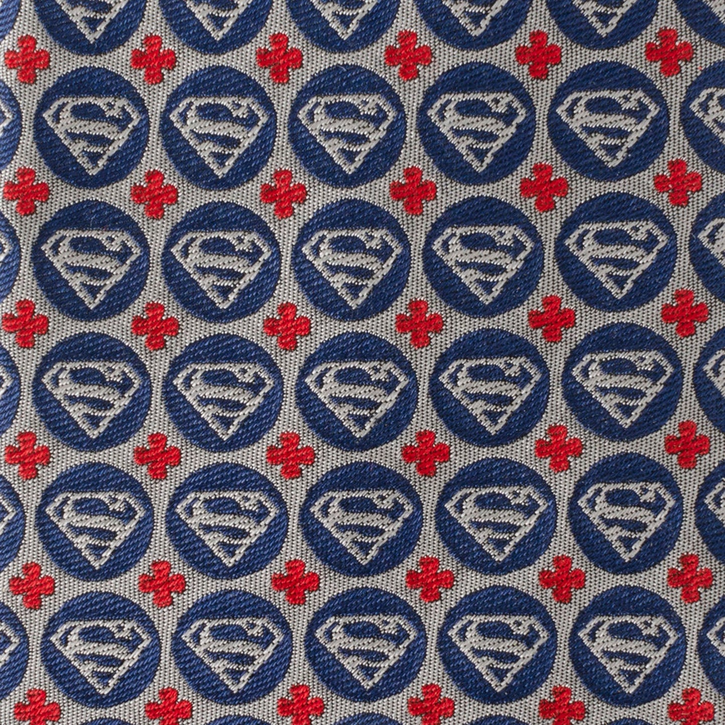 Superman Shield Motif Gray Men's Tie