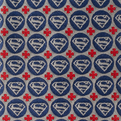 Superman Shield Motif Gray Men's Tie
