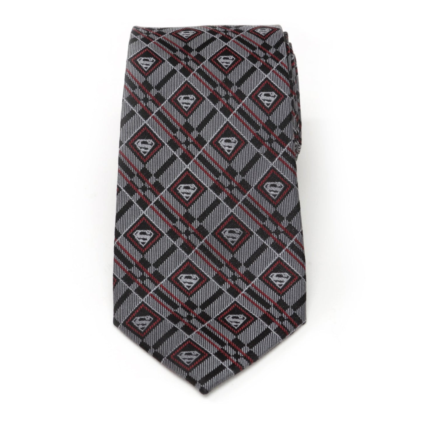 Superman Geometric Gray Silk Men's Tie