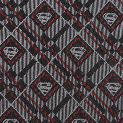 Superman Geometric Gray Silk Men's Tie